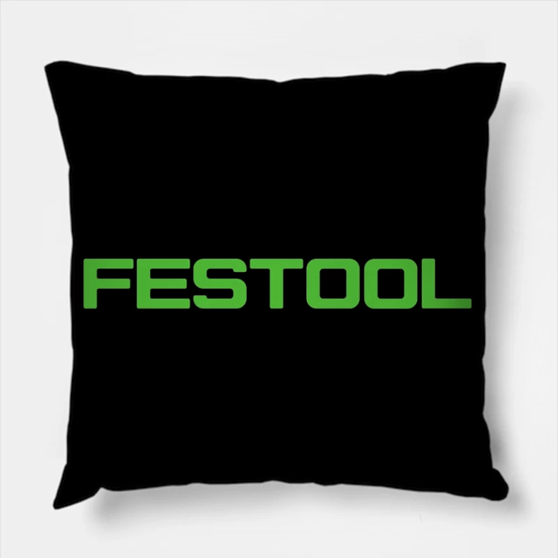 Festool Green Industrial Power Tool Brand Logo Throw Pillow