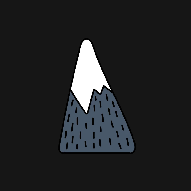 Montagne stylisée avec sommet enneigé Femme Manches Longues T-Shirt