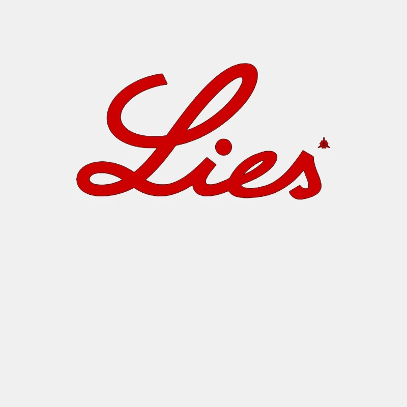 Red Cursive "Lies" Typography Logo Male Tank Top