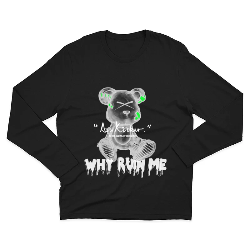 Künstlerischer Bär Silhouette Herren Langarm T-Shirt