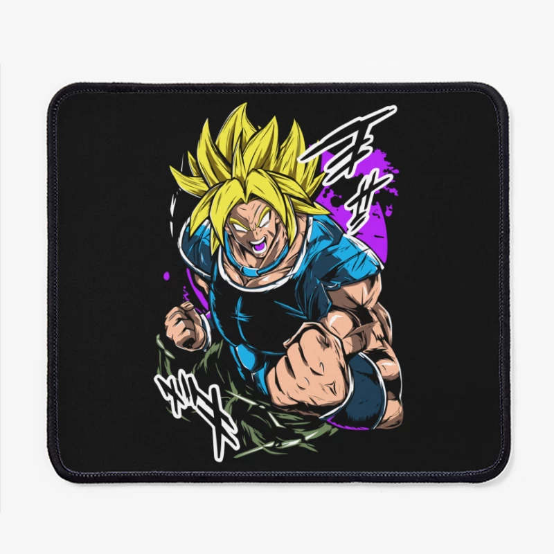 Anime Character in Action with Bright Colors Mouse Pad