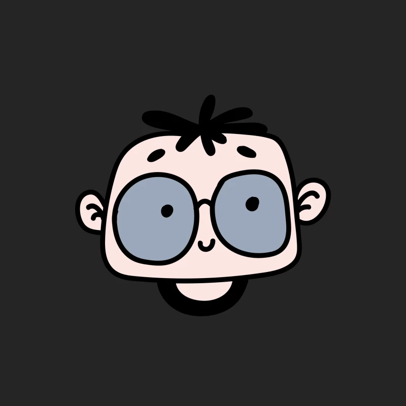 Illustration de personnage mignon avec lunettes Femme Sweat-shirt à enfiler