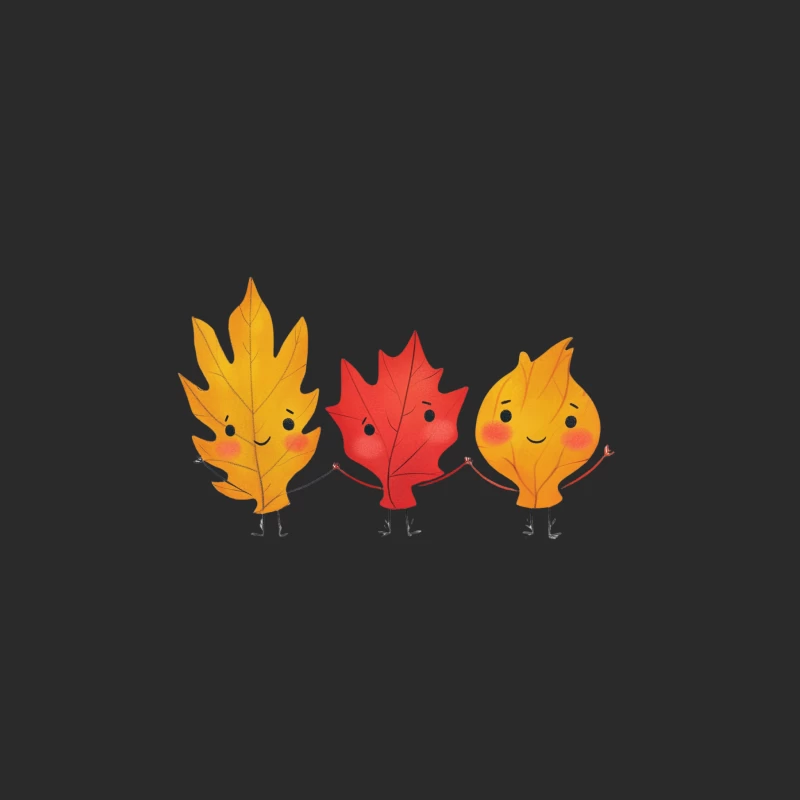 Cute Cartoon Autumn Leaves: Colorful Friends of Fall Baseball Cap