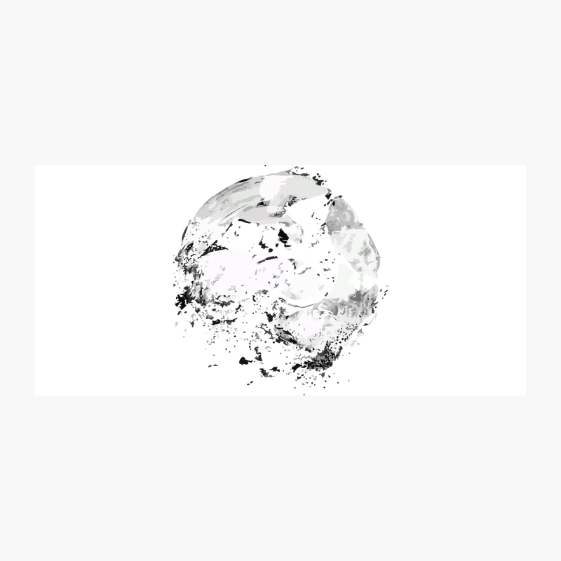 Monochrome Abstract Sphere with Textured Digital Art Coffee Mug
