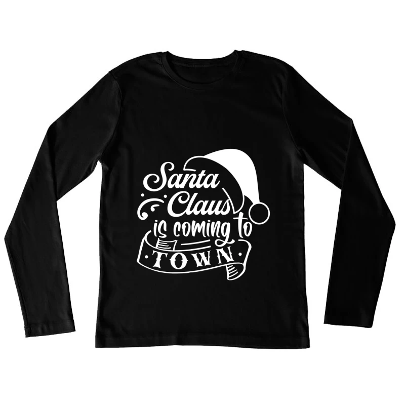 Design de Noël joyeux avec le Père Noël Femme Manches Longues T-Shirt