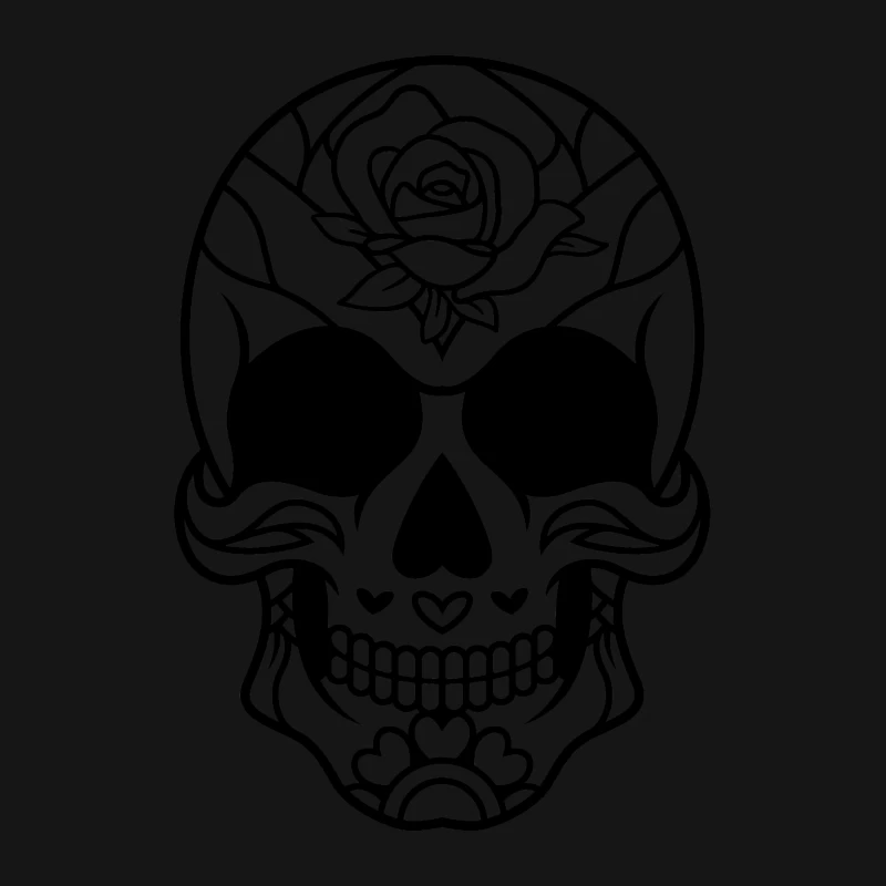 Crâne décoratif avec rose Femme T-Shirt