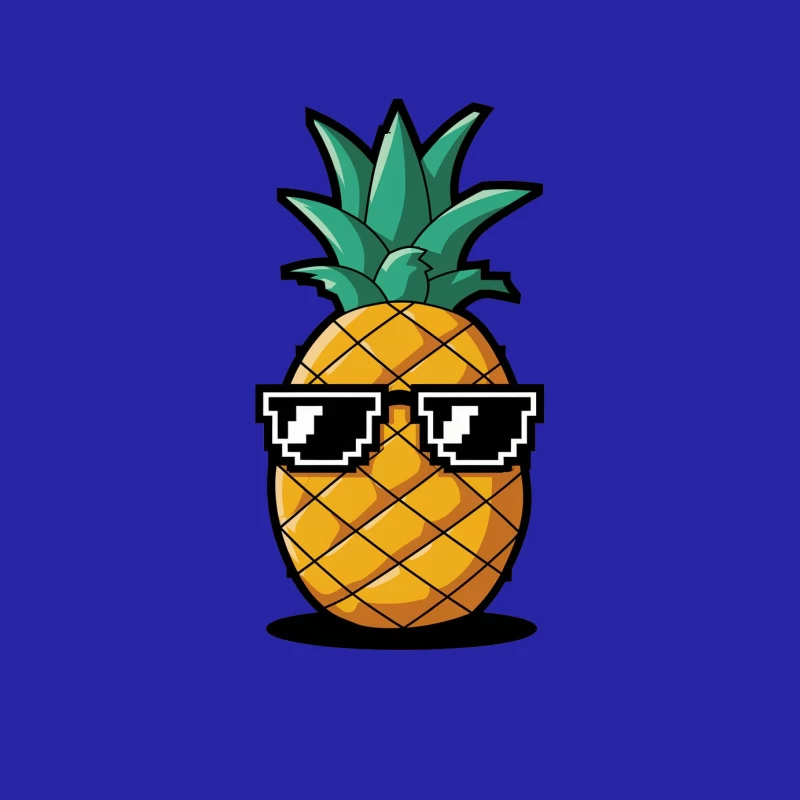 Cool Cartoon Pineapple with Pixel Sunglasses Male Tank Top