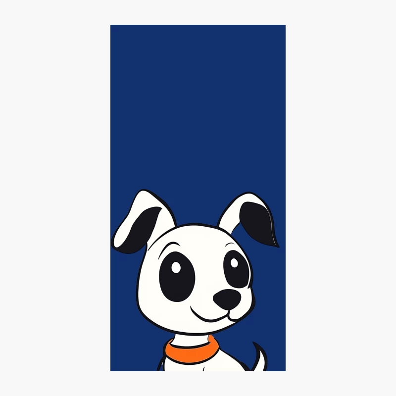 Adorable Cartoon Puppy with Orange Collar iPhone Case