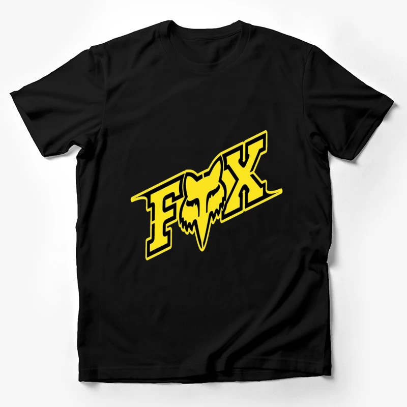 Fox Racing Yellow and Black Sports Brand Logo Male T-Shirt