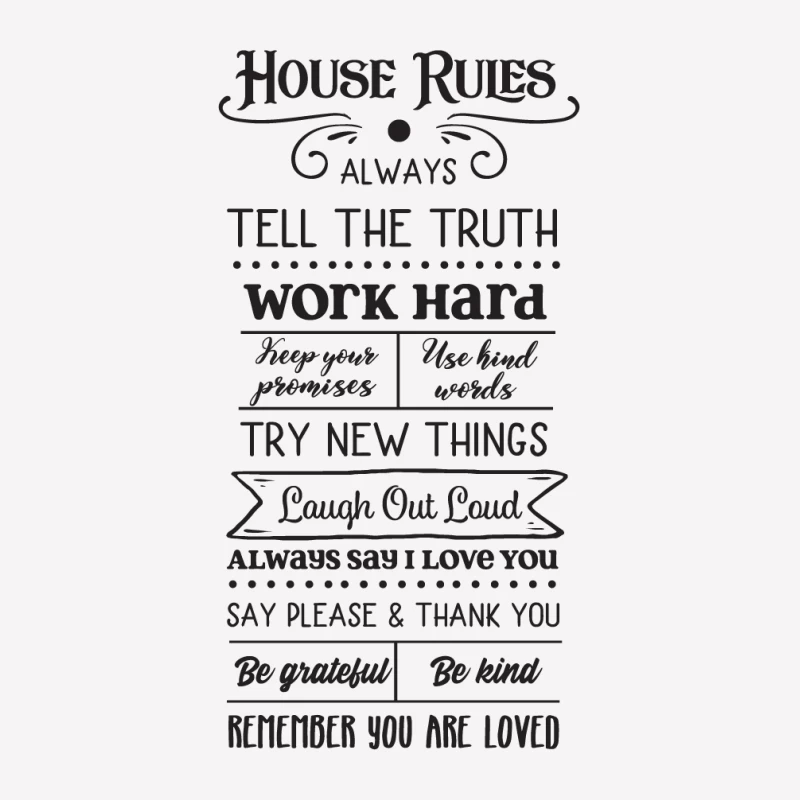 Règles de maison pour une vie heureuse Femme T-Shirt