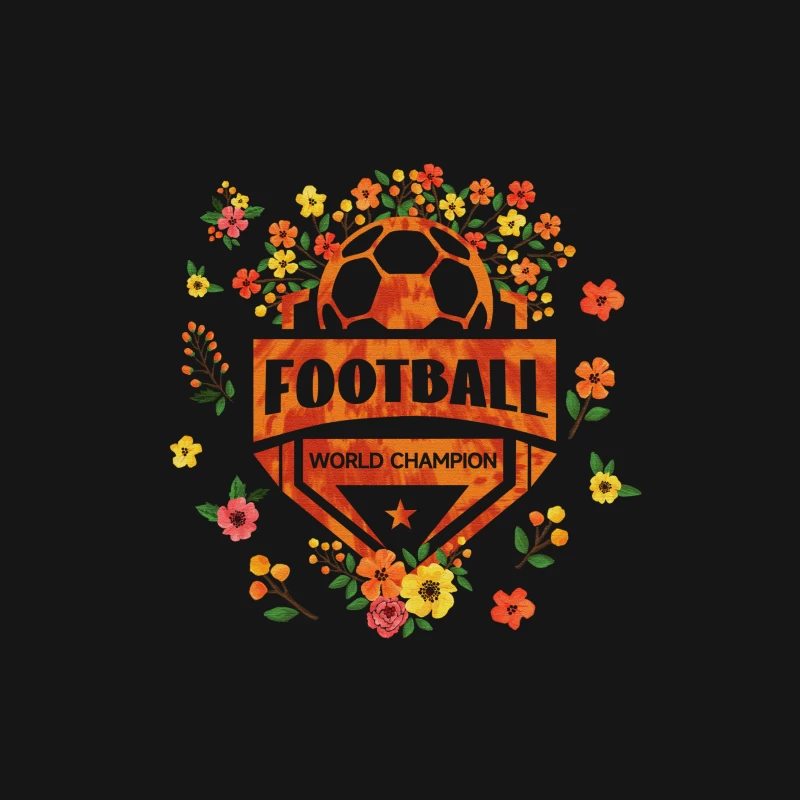 Fußball-Weltmeister mit Blumenmuster Herren T-Shirt