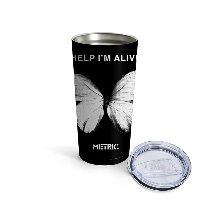 Metric Help I'm Alive Butterfly Travel Mug