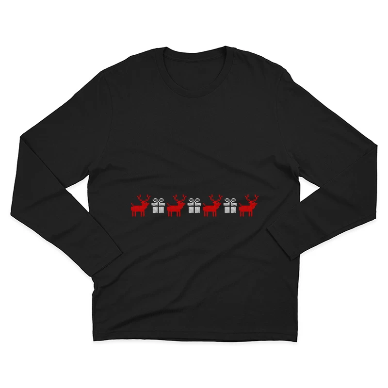 Rennes et Cadeaux en Motif de Tricot Homme Manches Longues T-Shirt