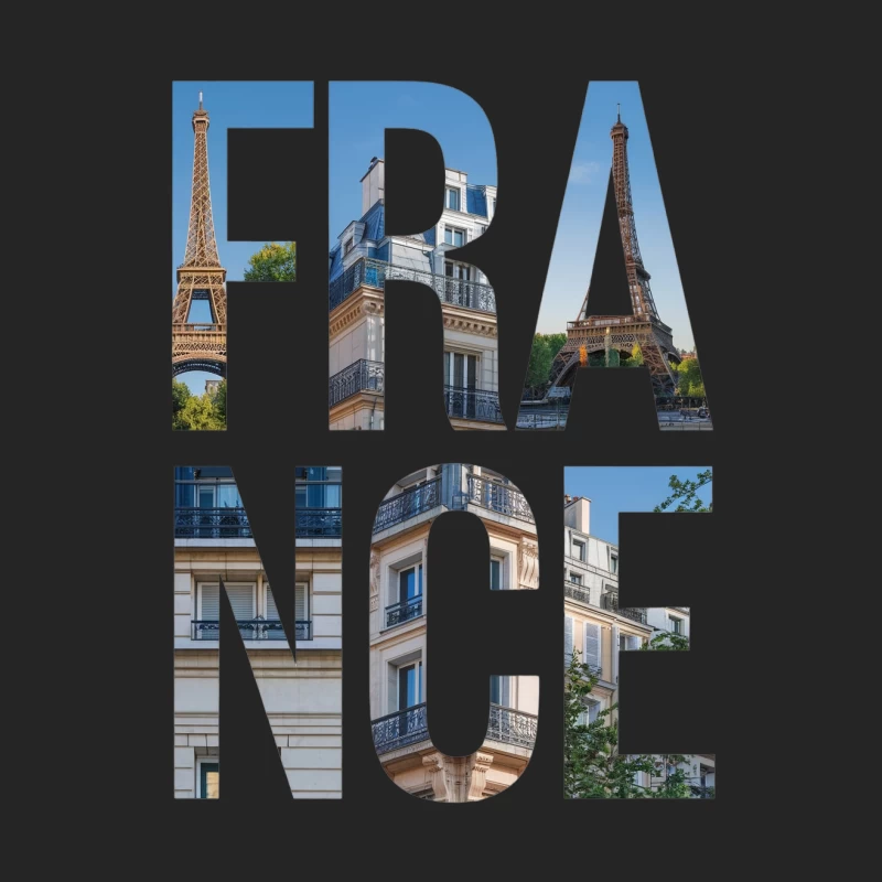 Parisian Panorama: Eiffel Tower Meets Architectural Typography Male Pullover Sweatshirt