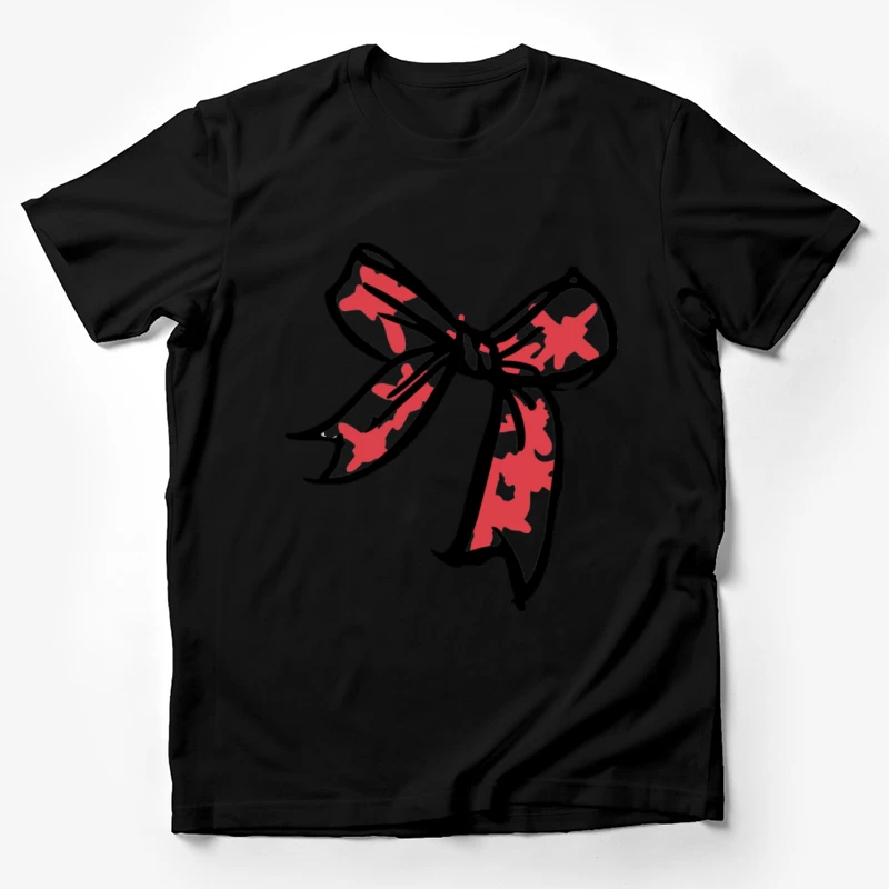 Rote Schleife mit schwarzen Konturen Herren T-Shirt
