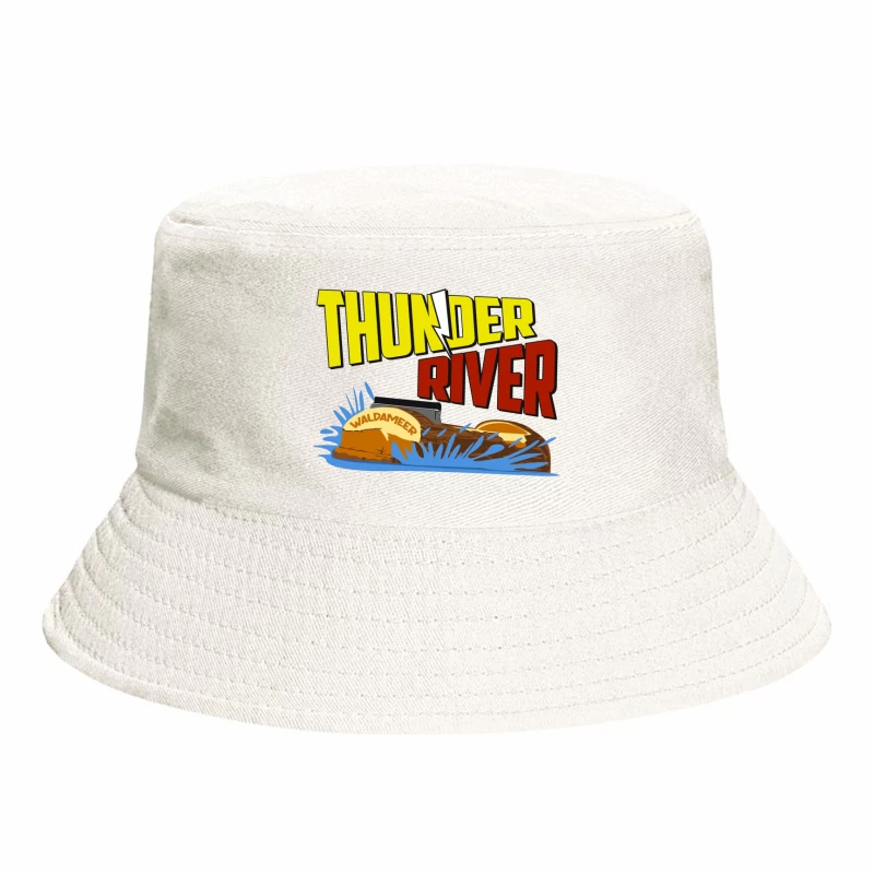 Thunder River Water Ride Logo at Waldameer Park Bucket Hat