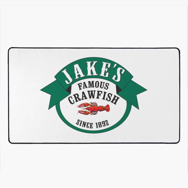 Jake's Famous Crawfish Restaurant - Historic Seafood Logo Since 1892 Desk Mat