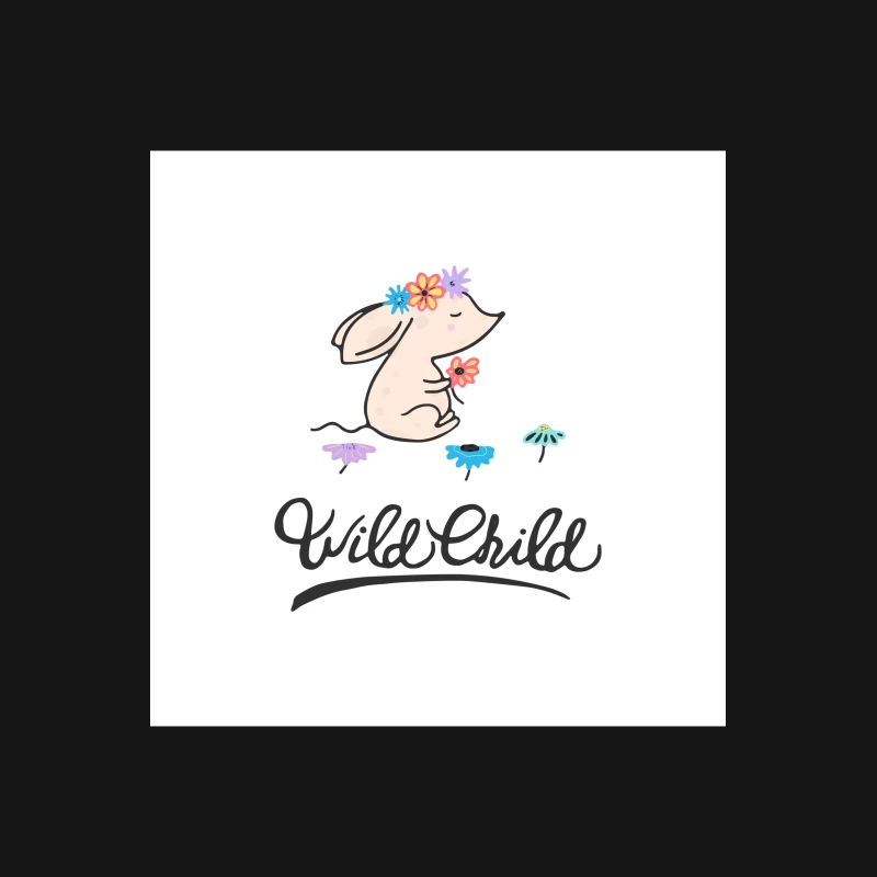 Lapin Enfant Sauvage avec Fleurs Femme T-Shirt