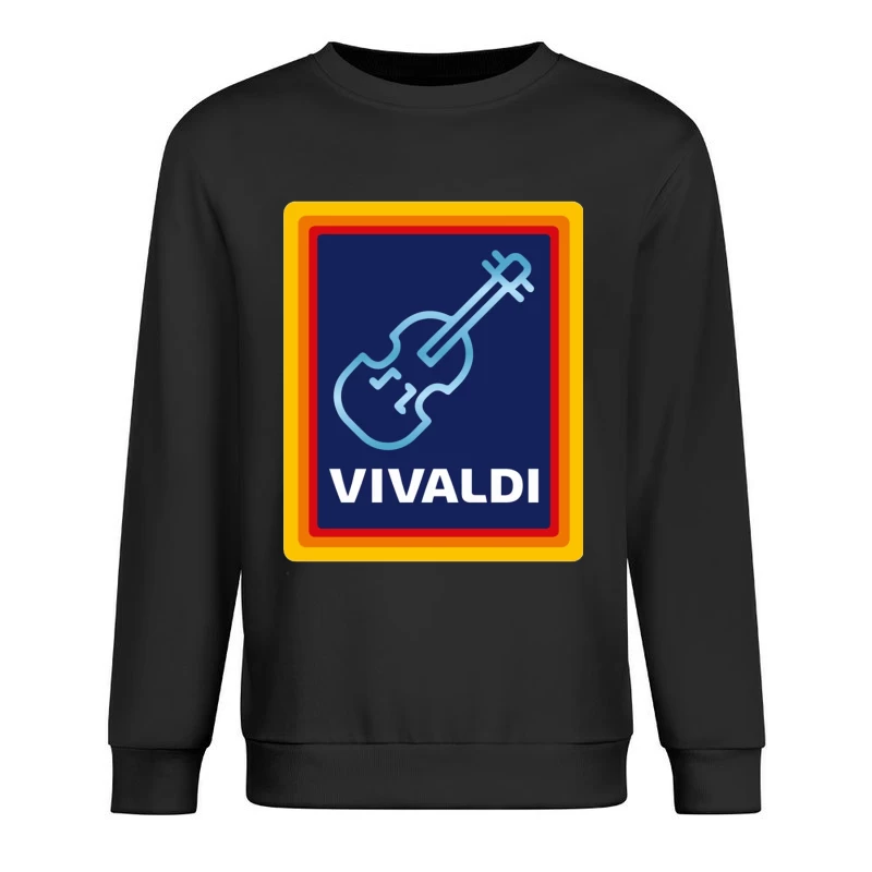 Vivaldi Classical Music Logo with Violin Icon Male Pullover Sweatshirt