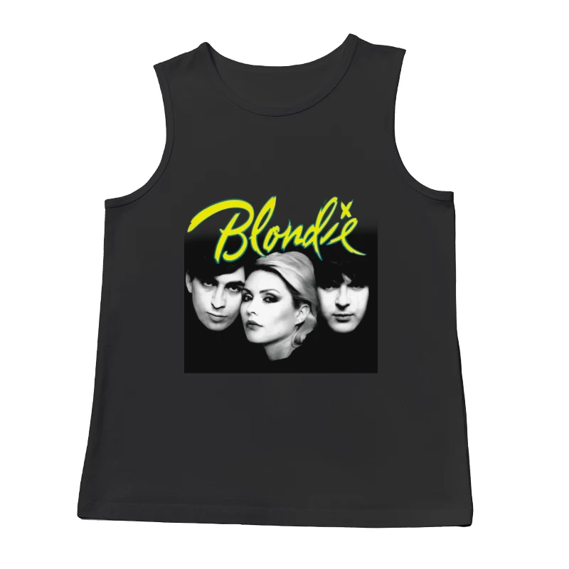 Iconic Black and White Portrait of New Wave Band Blondie Male Tank Top