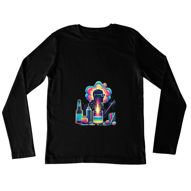 Colorful Mind: Creative Science and Imagination Illustration Female Long Sleeve T-Shirt