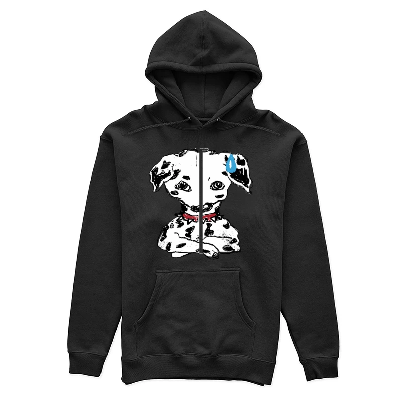 Niedlicher Dalmatiner mit rotem Halsband Damen Pullover Hoodie