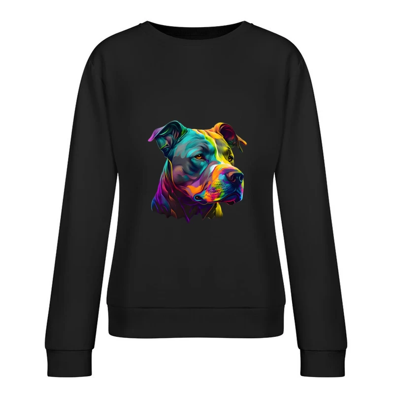Bunte Hundekunst Damen Pullover Sweatshirt
