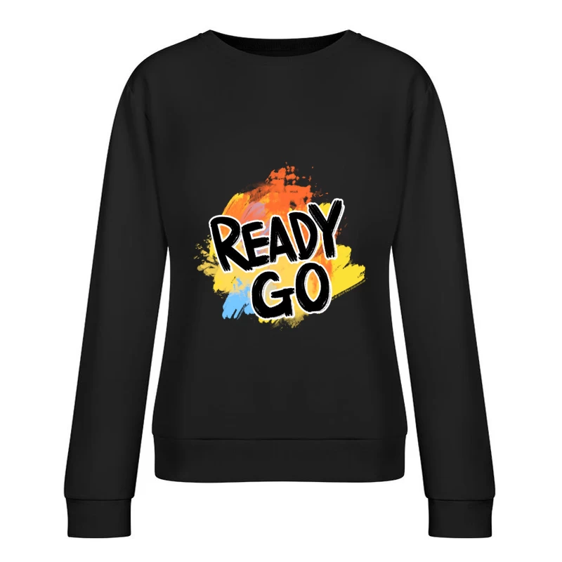 Farbenfrohes Typografie-Design Damen Pullover Sweatshirt