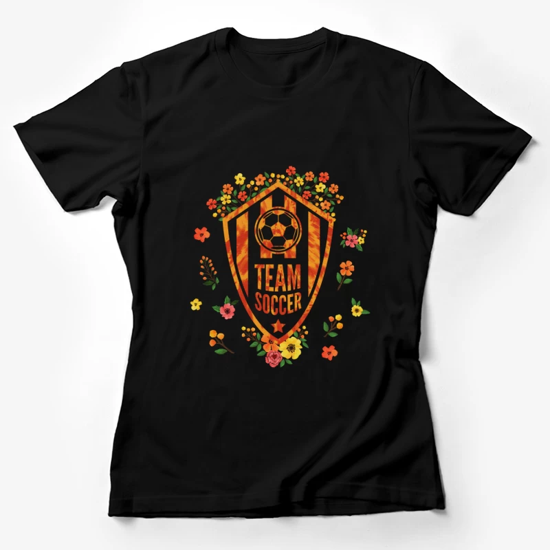 Florales Fußball-Design mit Blumenverzierung Damen T-Shirt