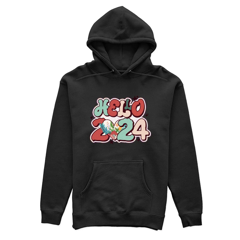 Willkommen 2024 mit Blumen Damen Pullover Hoodie