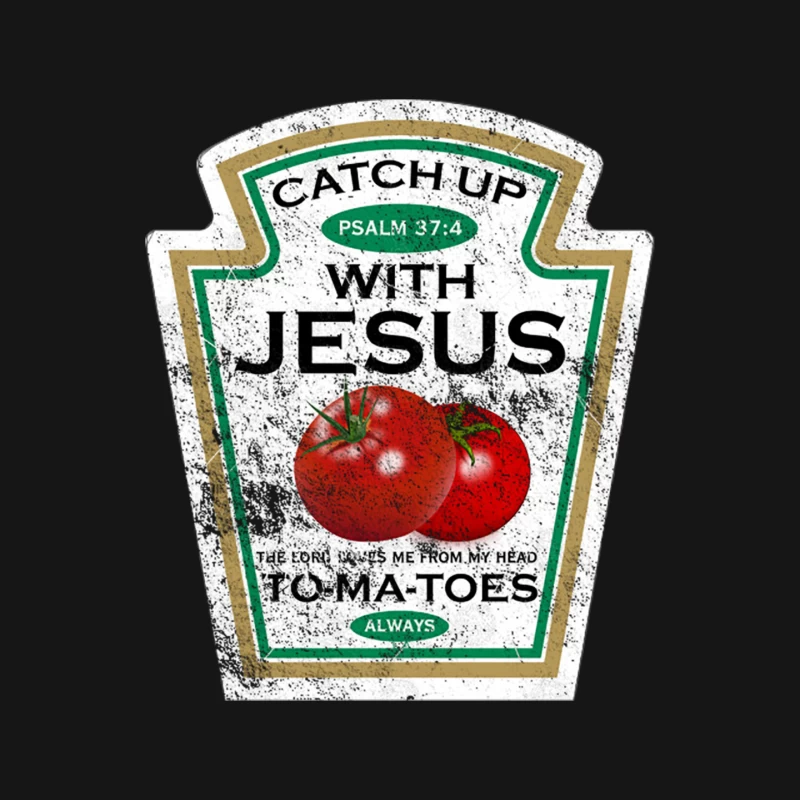 Catch Up with Jesus: Tomato-Themed Religious Humor Mouse Pad