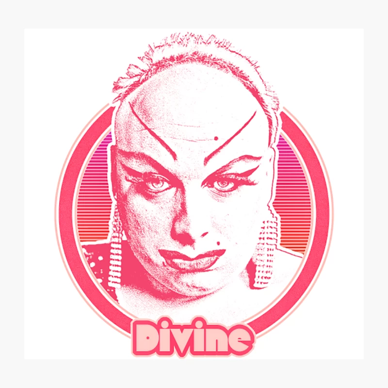 Divine  80s Style Retro Fan Art Design Throw Pillow