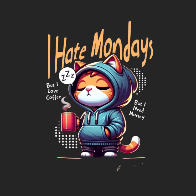 Humeur de chat du lundi avec café Femme Sweat-shirt à enfiler