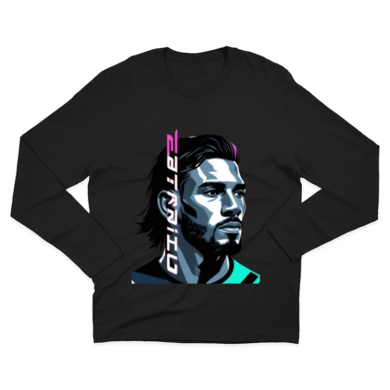 Digital Portrait of an Athlete Male Long Sleeve T-Shirt