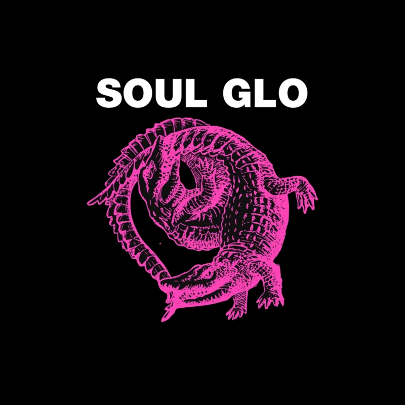 Pink Skeletal Alligator Soul Glo Design Throw Pillow