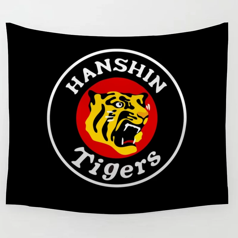 Hanshin Tigers Japanese Baseball Team Logo Tapestry