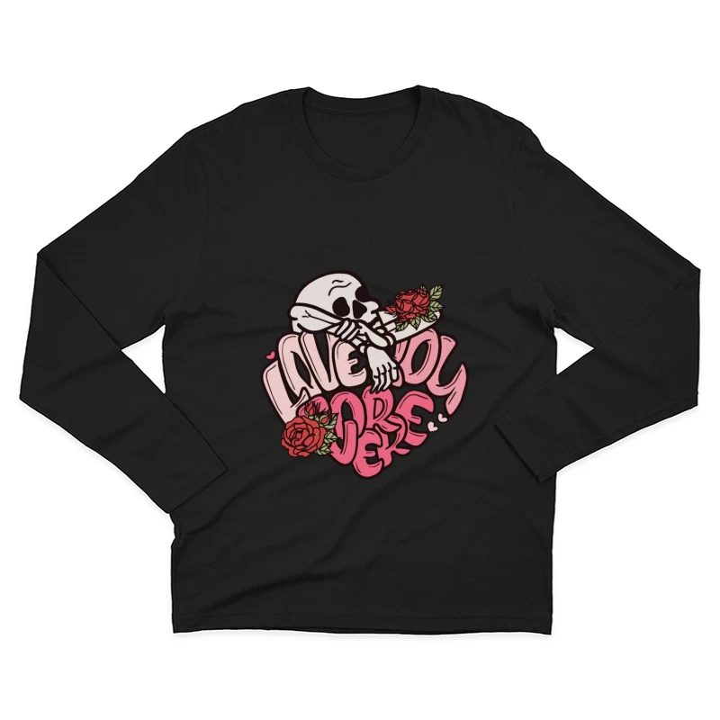 Liebe für immer mit Skelett und Rosen Herren Langarm T-Shirt