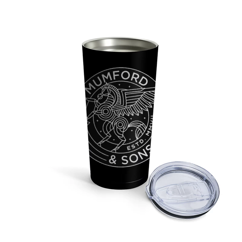 Mumford & Sons Geometric Pegasus Band Logo Travel Mug