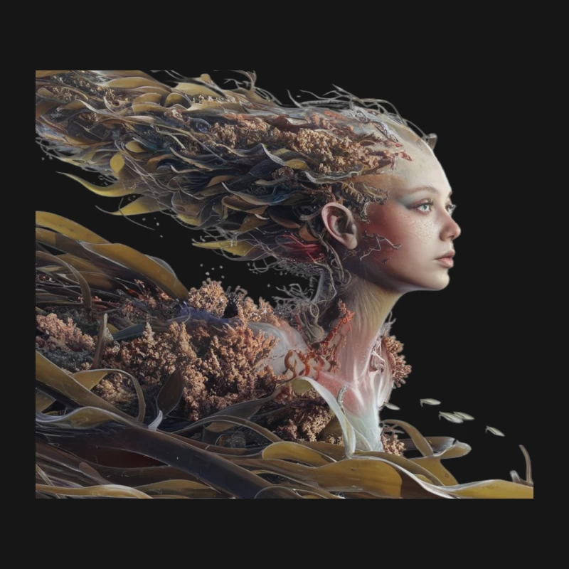 Ethereal Nature Spirit: A Surreal Fantasy Portrait Mouse Pad