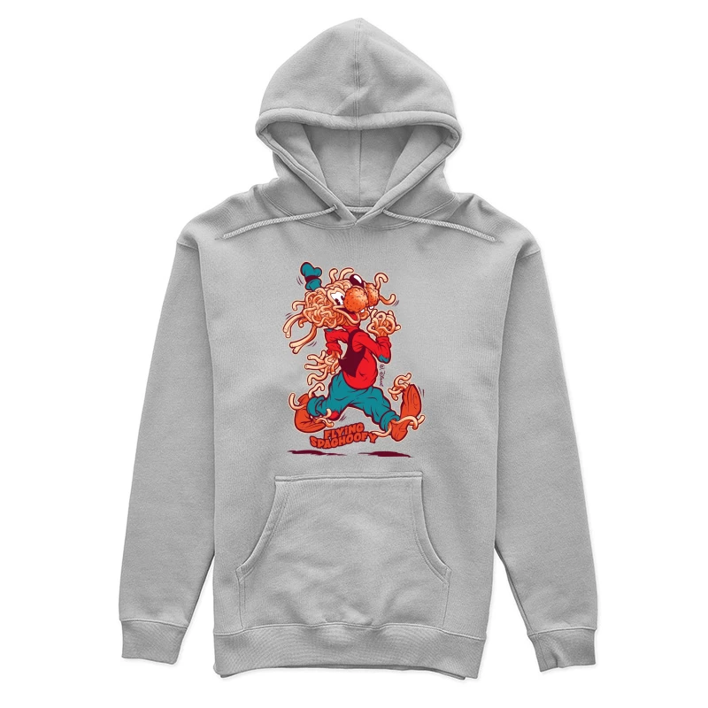 Whimsical Cartoon Character Made of Spaghetti Female Pullover Hoodie