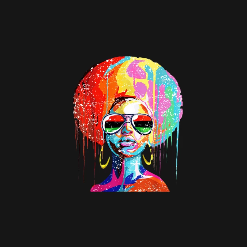 Bunte Afro-Kunst mit Sonnenbrille Herren Langarm T-Shirt