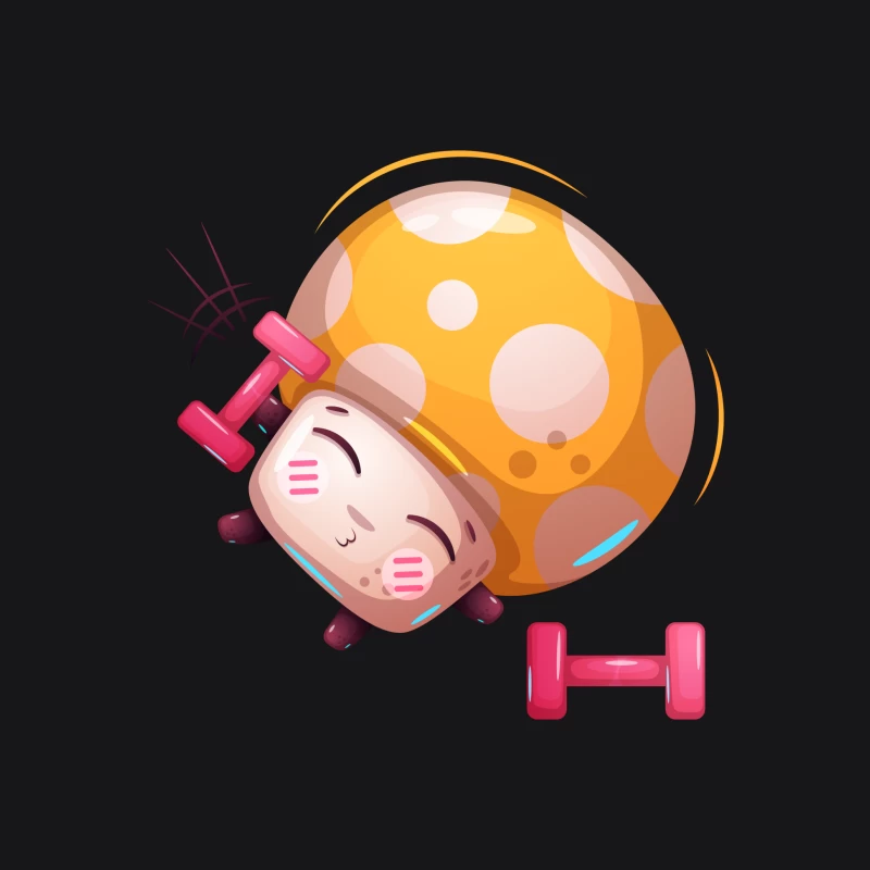 Champignon mignon faisant de l'exercice Homme Sweat à capuche