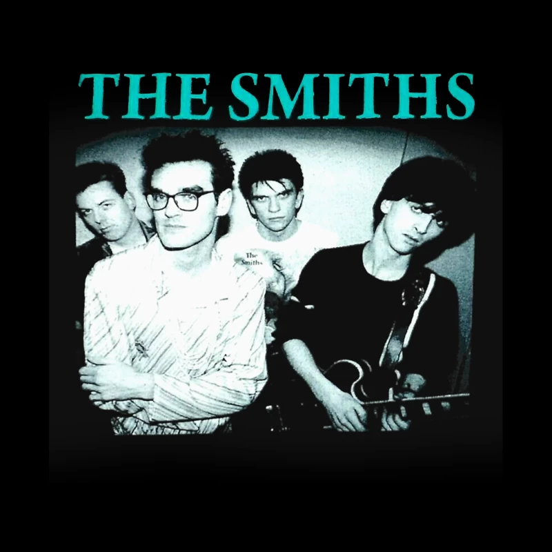 Iconic Black and White Portrait of The Smiths Alternative Rock Band Throw Pillow