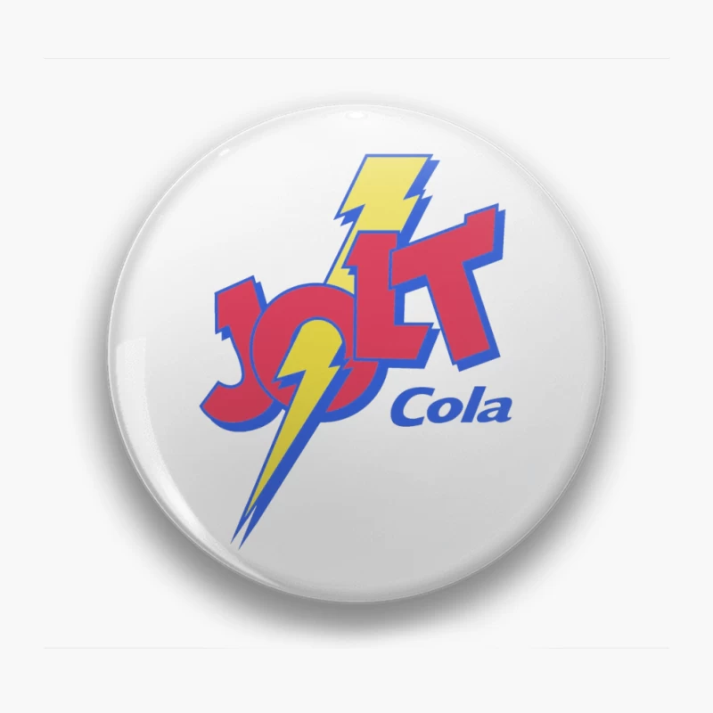 Retro Jolt Cola Energy Drink Logo with Lightning Bolt Design Pin