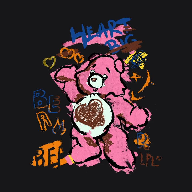 Bunter Teddybär mit großen Herzen Herren Pullover Hoodie