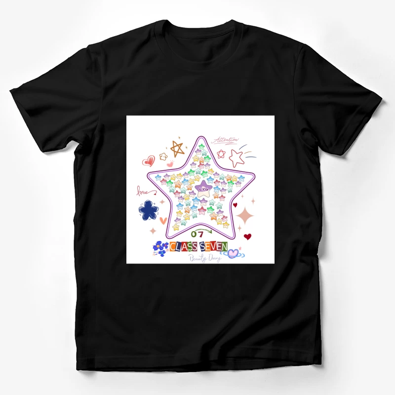 Buntes Stern-Collage-Design Herren T-Shirt