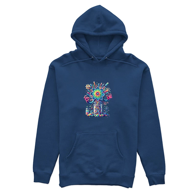 Vibrant Rainbow Flower Explosion from Mason Jar Female Pullover Hoodie