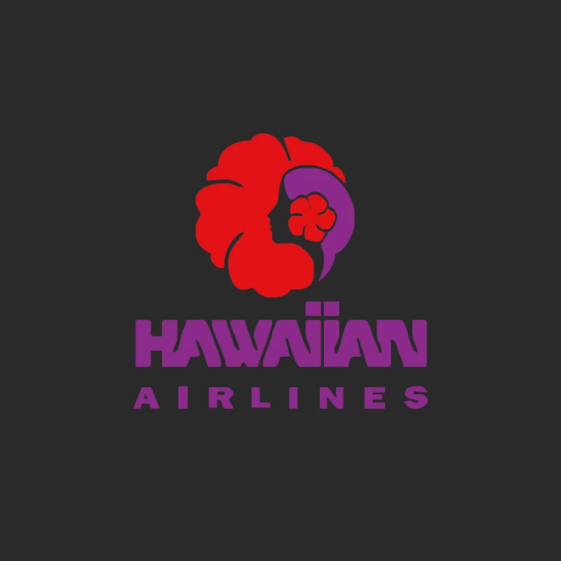 Hawaiian Airlines Logo: Red and Purple Floral Design Baseball Cap