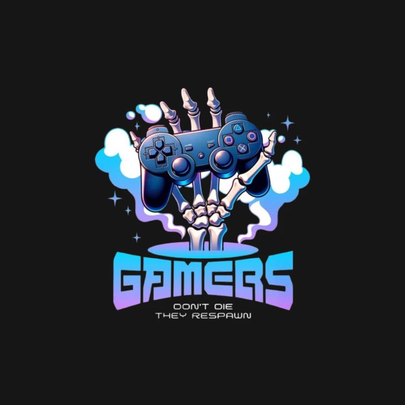 Skeletal Gamer's PlayStation Controller Art in Blue Male Long Sleeve T-Shirt