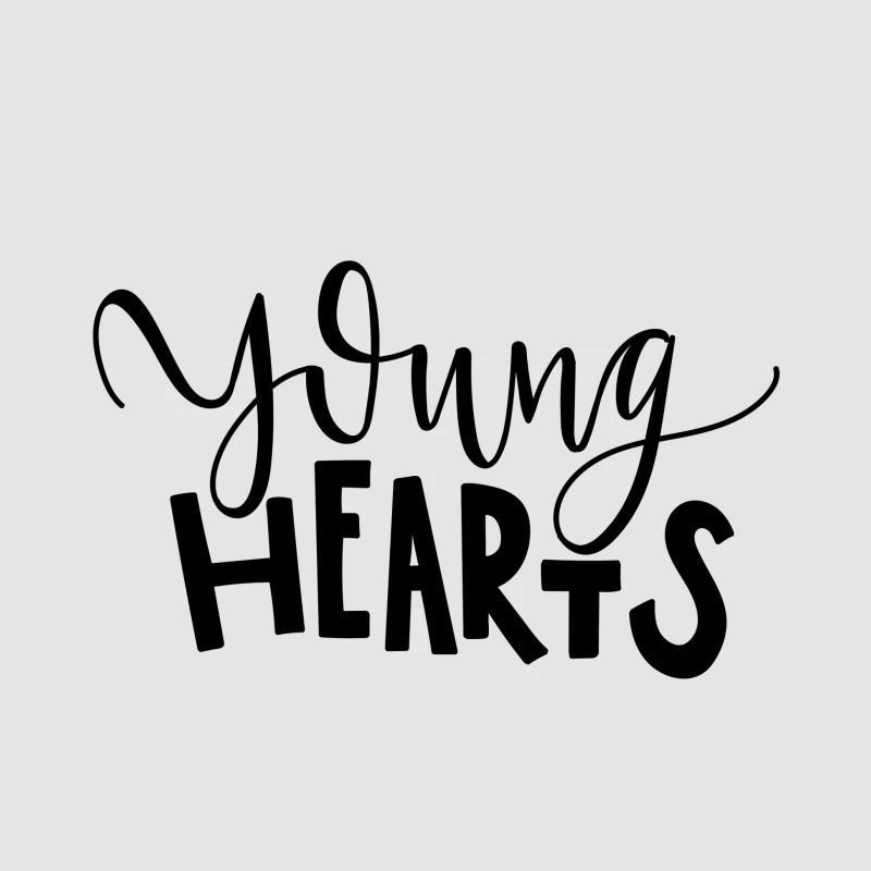 Design typographique Young Hearts Homme Sweat à capuche